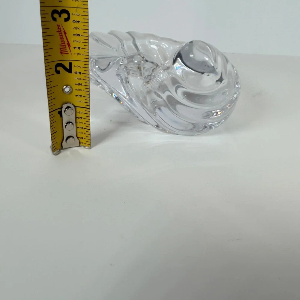 Clear Crystal Seashell Trinket or candy bowl‎ by Vannes made in France